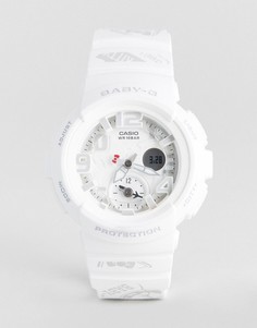 Белые цифровые часы с силиконовым ремешком Baby-G By Casio X Hello Kitty-Белый