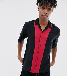 Черная рубашка с отложным воротником и вставками COLLUSION-Черный