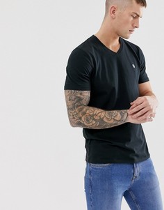 Черная футболка с v-образным вырезом Abercrombie & Fitch-Черный