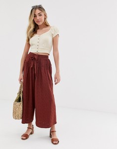 Кюлоты с вышивкой ришелье ASOS DESIGN-Мульти