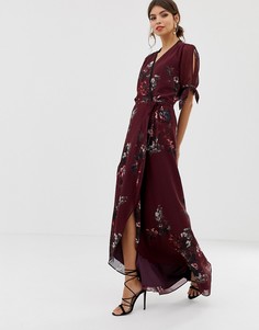 Платье с запахом и цветочным принтом Hope & Ivy-Фиолетовый