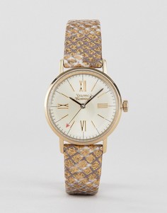 Женские часы с кожаным ремешком золотистого цвета Vivienne Westwood VV170GDMT burlington-Золотой