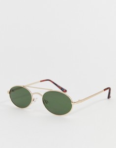 Овальные золотистые солнцезащитные очки Jeepers Peepers-Золотой