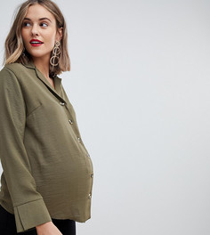 Рубашка цвета хаки на пуговицах New Look Maternity-Зеленый