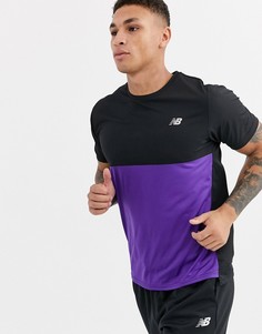 Футболка в стиле колор блок New Balance running accelerate-Фиолетовый