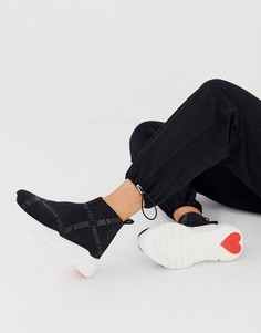 Высокие кроссовки с логотипом Love Moschino-Черный