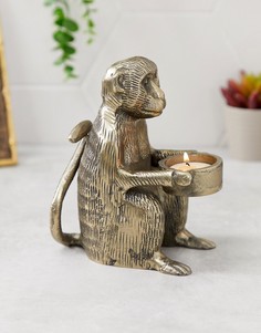 Держатель для чайной свечи в виде обезьяны SIL-Золотой