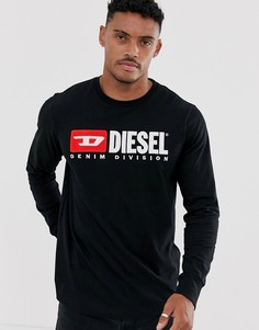 Черный лонгслив с логотипом Diesel T-Just Division