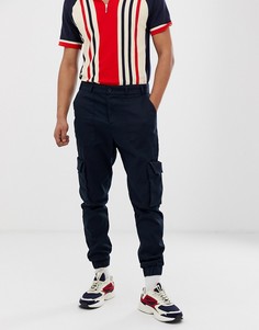 Брюки карго с кромкой манжетом Only & Sons-Темно-синий