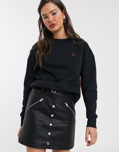 Свитшот с контрастной отделкой Fred Perry-Черный