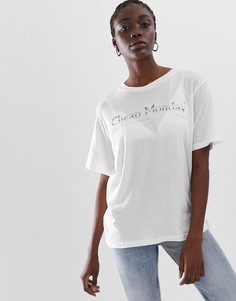 Футболка с выцветшим логотипом Cheap Monday-Белый
