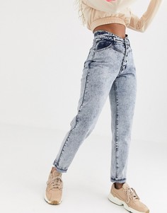 Мраморные джинсы в винтажном стиле Missguided-Синий