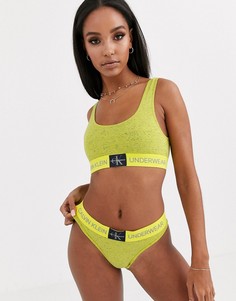 Неоново-желтые стринги Calvin Klein-Желтый