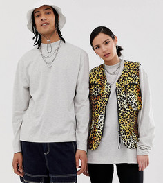 Белый меланжевый лонгслив COLLUSION Unisex