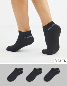 Набор из 3 пар черных носков до щиколотки Reebok-Черный