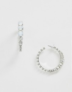 Серьги-кольца с кристаллами Swarovski и оригинальным дизайном Krystal London-Очистить