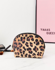 Косметичка из искусственной крокодиловой кожи с леопардовым принтом ASOS DESIGN-Мульти