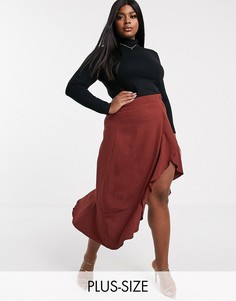 Асимметричная юбка с запахом и пуговицами Unique21 Hero-Медный