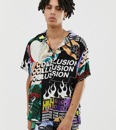Рубашка c принтом в стиле коллаж COLLUSION-Мульти