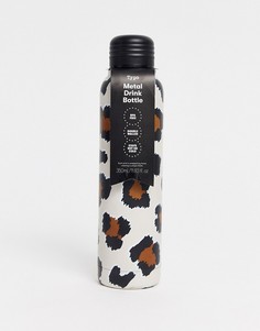 Бутылка для воды с леопардовым принтом Typo, 500 мл-Коричневый