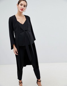 Топ с завязкой спереди Flounce London Maternity-Черный