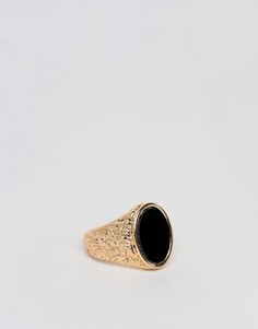 Кольцо с овальным камнем Chained & Able-Золотой