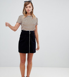 Темно-синяя юбка с молнией Monki-Темно-синий