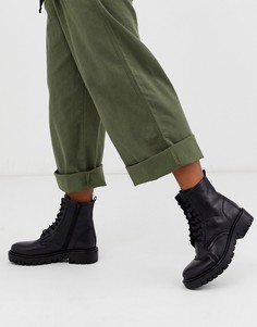 Черные кожаные ботинки на шнуровке Rule London-Черный