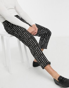 Черные брюки с белыми полосами Viggo-Черный