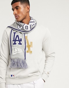 Серый вязаный шарф с логотипом LA Dodgers от New Era
