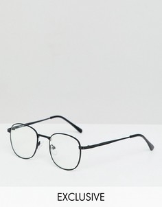 Черные квадратные очки с прозрачными стеклами Reclaimed Vintage inspired-Черный