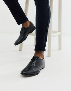 Черные кожаные оксфордские туфли с отделкой на носке WALK London alfie-Черный