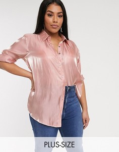Свободная рубашка из органзы Glamorous Curve-Розовый
