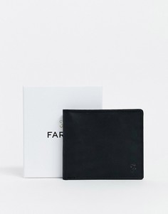 Черный кожаный складной бумажник Farah