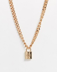 Золотистая цепочка с подвеской-замком Chained & Able-Золотой