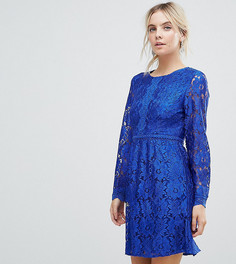 Кружевное короткое приталенное платье Uttam Boutique Petite-Синий