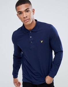 Темно-синяя футболка-поло с длинными рукавами Lyle & Scott-Темно-синий