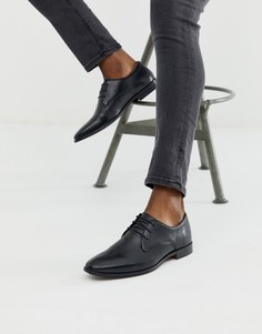 Черные кожаные туфли дерби WALK London alfie-Черный