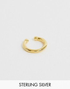 Позолоченная маленькая серьга-кафф с оригинальным дизайном Astrid & Miyu-Золотой