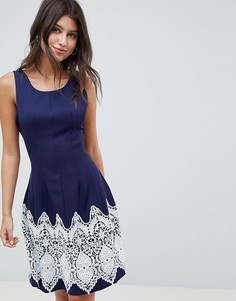 Платье с контрастным принтом Louche-Темно-синий