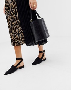 Черные туфли на низком каблуке без задника RAID Sanoura-Черный