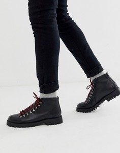 Кожаные походные ботинки черного цвета WALK London Sean-Черный