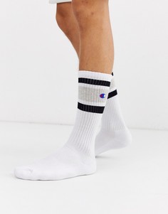 Белые носки с вышивкой Champion Premium-Белый