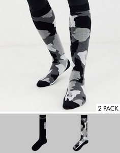 Набор из 2 пар лыжных носков черного цвета и с камуфляжным принтом ASOS 4505-Мульти