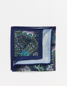 Темно-синий платок для нагрудного кармана с узором пейсли ASOS DESIGN
