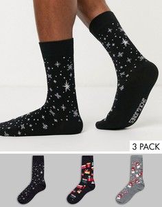Новогодний подарочный набор с носками Jack & Jones-Черный