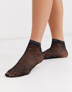 Черные/серебристые носки с люрексом и блестящим эффектом Pretty Polly-Черный