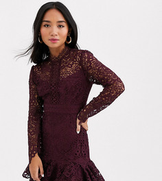 Кружевное платье мини Forever New Petite-Фиолетовый цвет