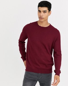 Бордовый джемпер с круглым вырезом Celio-Красный