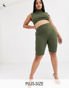 Шорты для дома цвета хаки от комплекта Lasula Plus-Зеленый